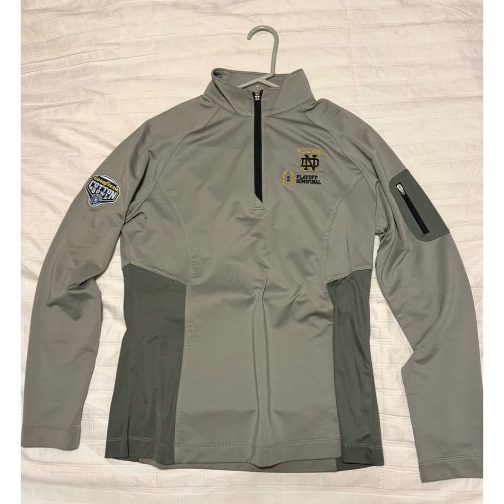 Notre Dame Fighting Irish Cutter & Buck Womens L 1/4 zip Semifinal Cotton Bowl